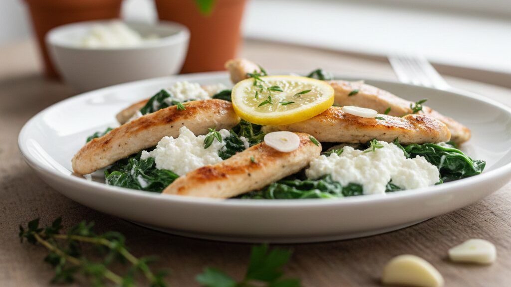 Protein-Power mit Hähnchen und Spinat
